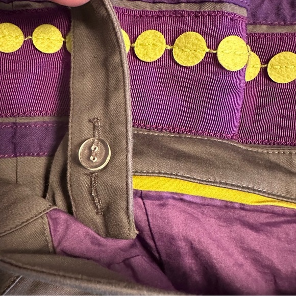 Boden | Women's Gray & Purple Ribbon Detail Pinafore Apron Shift Dress Size 6 - Picture 12 of 12